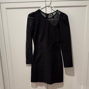 Sexy Black Cut-out Lace Cocktail Dress